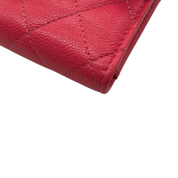 Chanel Pink Quilted Caviar Leather Timeless Wallet - Picture 11 of 16